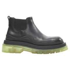 BOTTEGA VENETA Daniel Lee Tire clear lug sole black leather ankle boots EU37