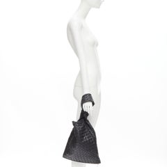 BOTTEGA VENETA Daniel Lee Twist black intrecciato woven leather knotted clutch