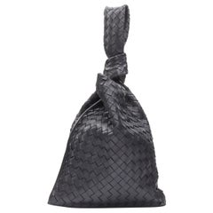 BOTTEGA VENETA Daniel Lee Twist black intrecciato woven leather knotted clutch