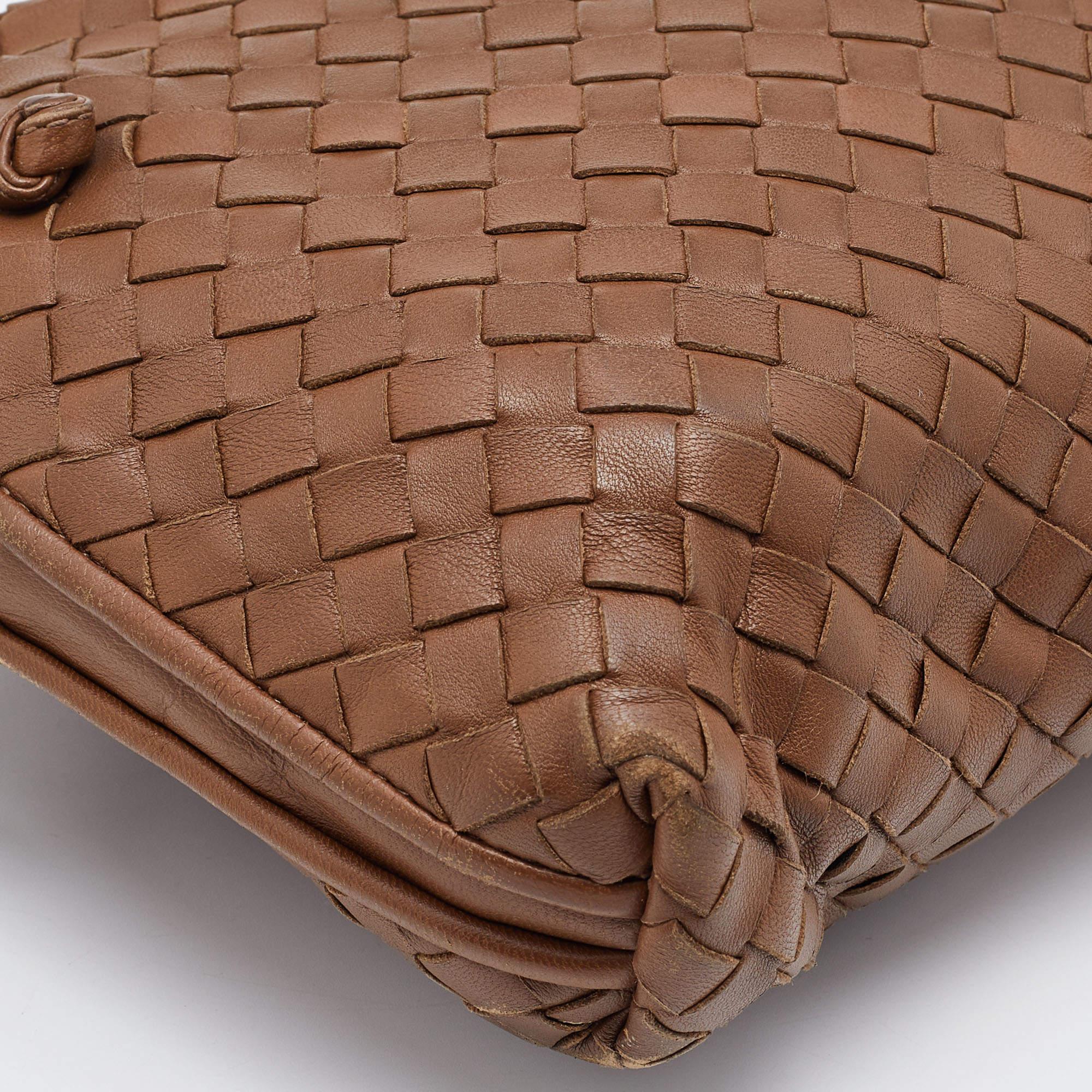 Bottega Veneta Dark Beige Intrecciato Leather Nodini Crossbody Bag 2