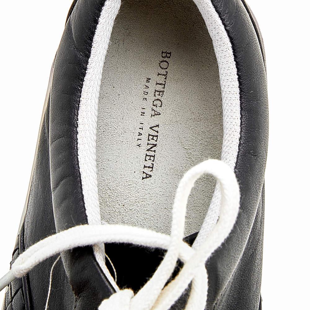 Bottega Veneta Dark Blue/Black Intrecciato Leather Low Top Sneakers Size 42 3