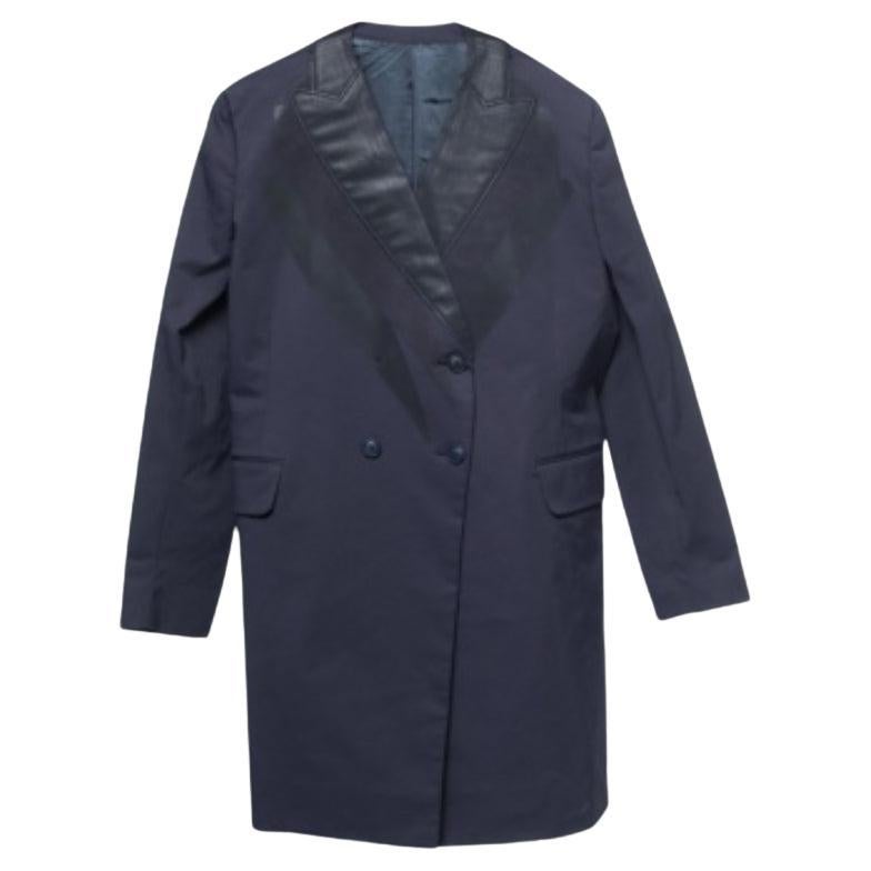 Bottega Veneta Azul Oscuro Blazer de crepé con doble botonadura XS en venta