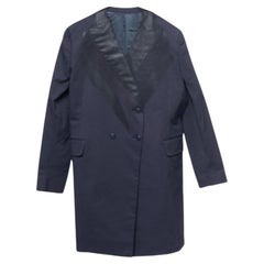 Bottega Veneta Dunkelblauer Blazer aus Crêpe, doppelreihig XS