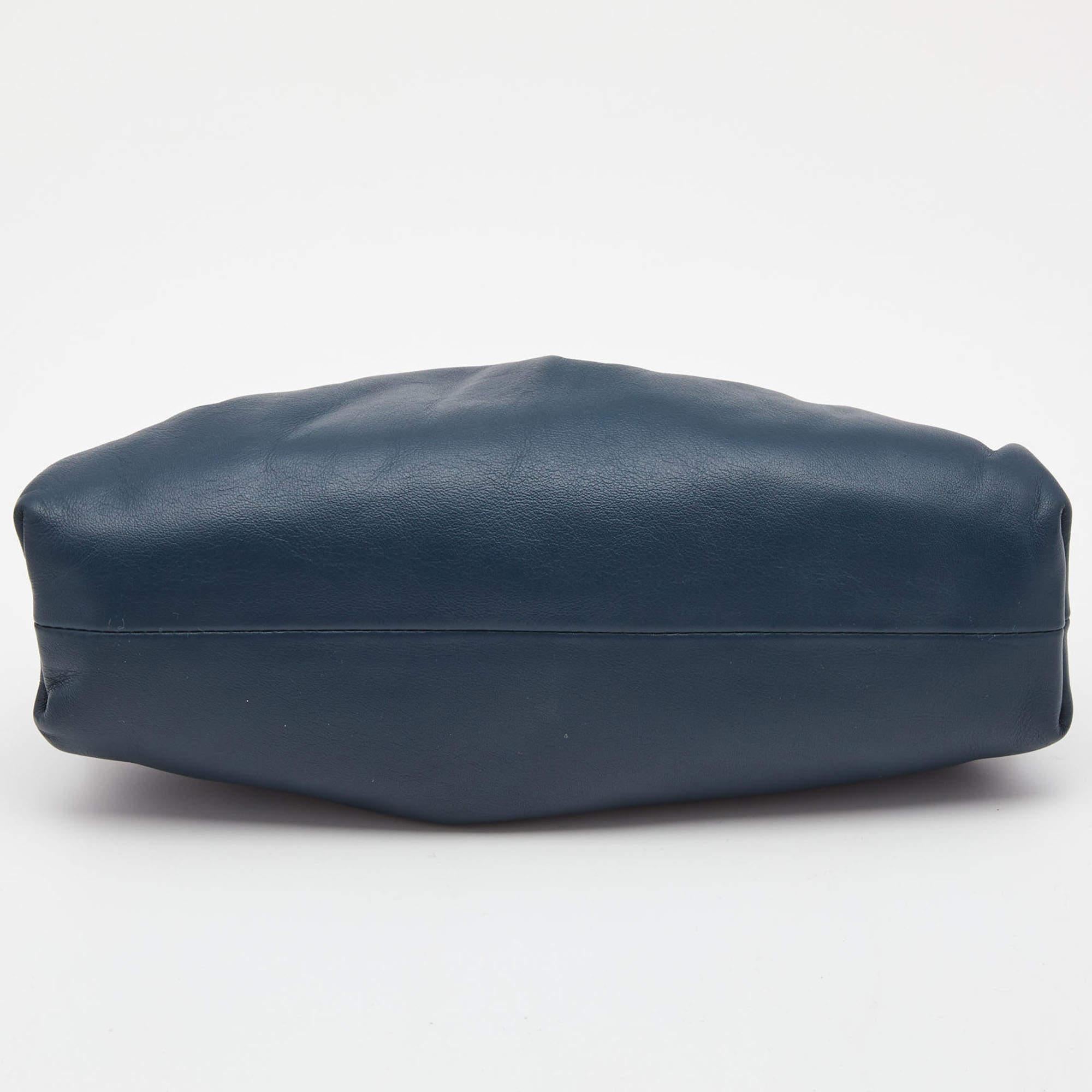 Bottega Veneta Dark Blue Leather Mini The Pouch Bag 1