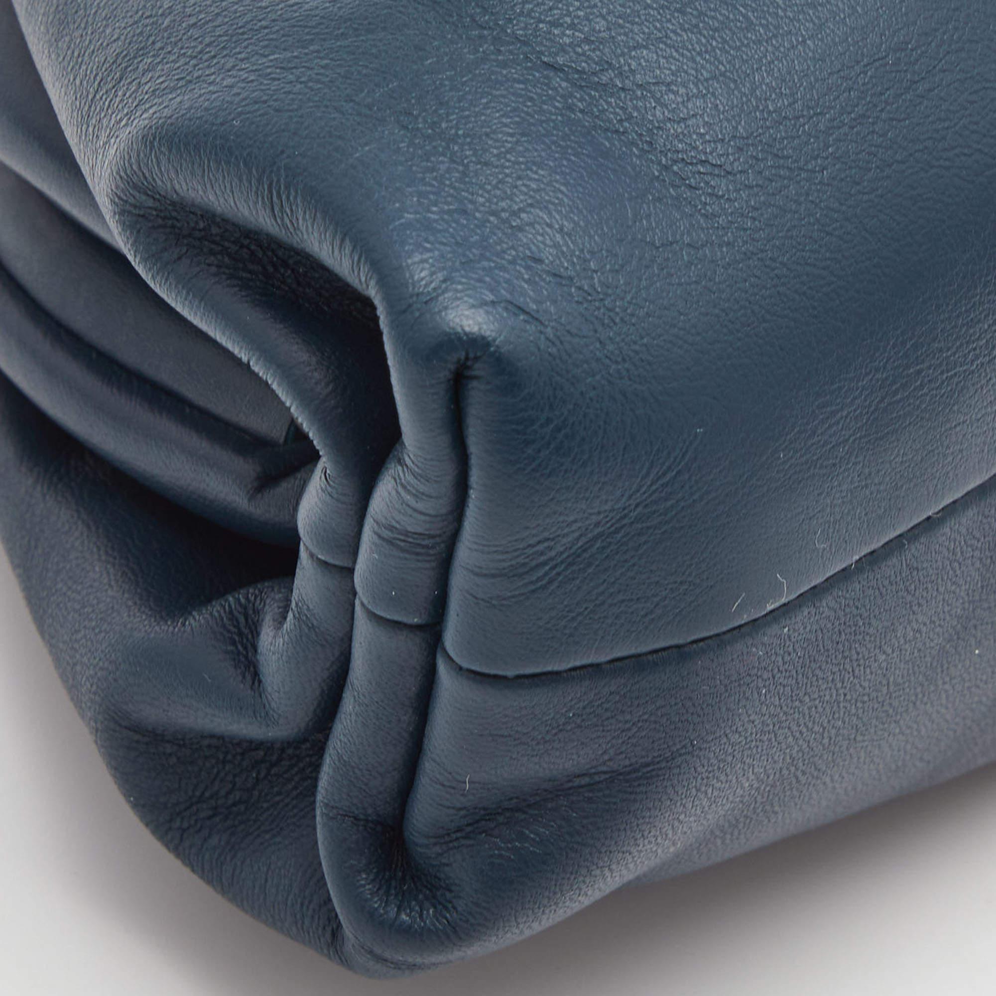 Bottega Veneta Dark Blue Leather Mini The Pouch Bag 2