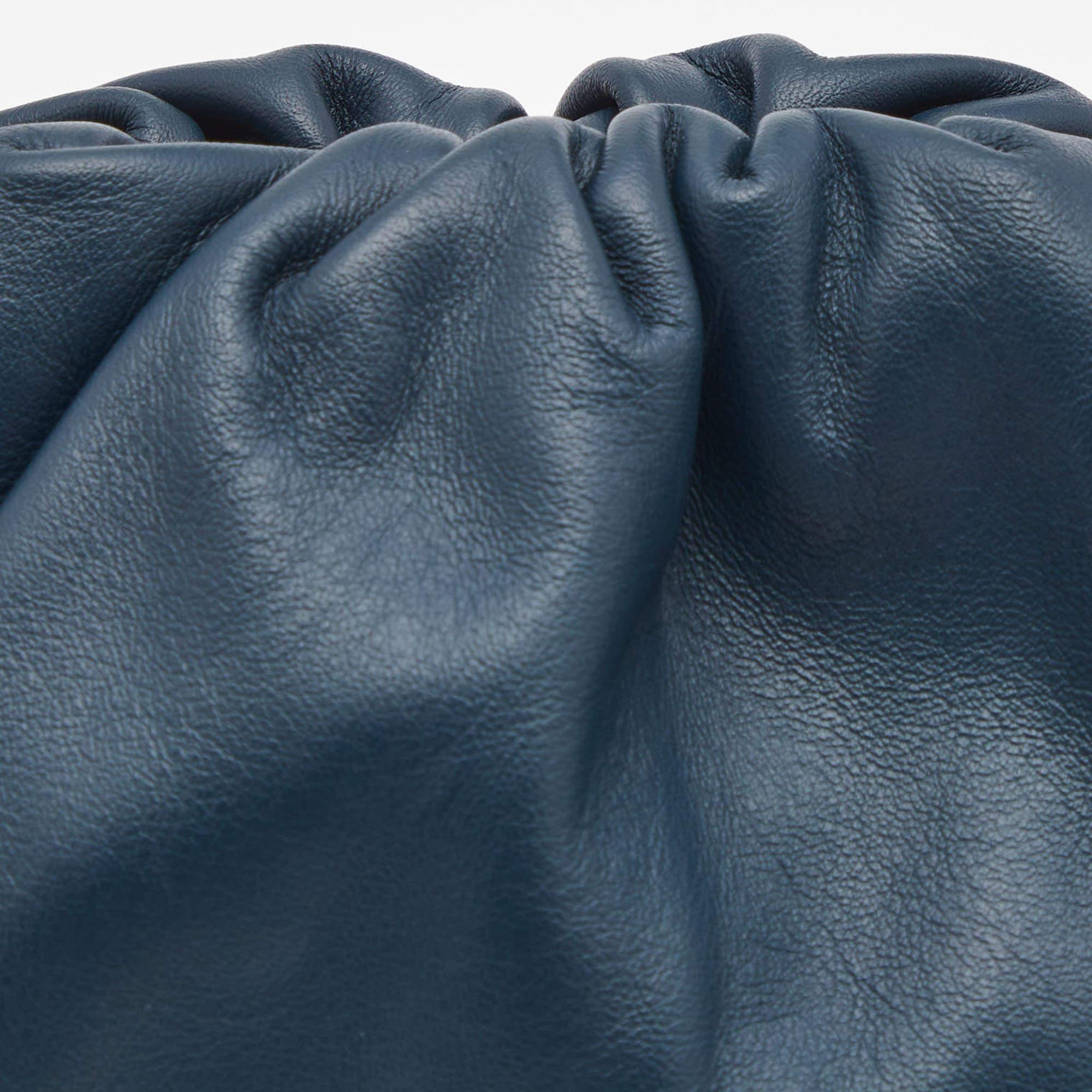 Bottega Veneta Dark Blue Leather Mini The Pouch Bag 3