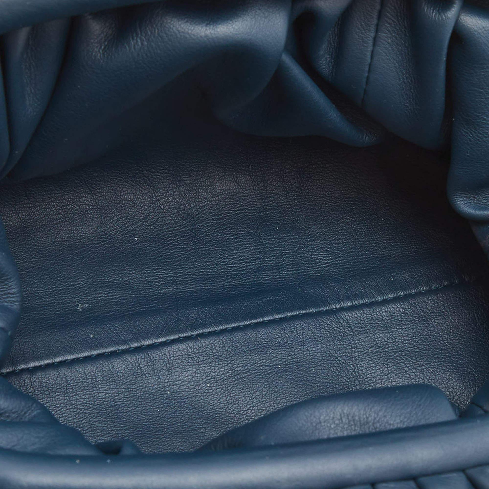 Bottega Veneta Dark Blue Leather Mini The Pouch Bag 5
