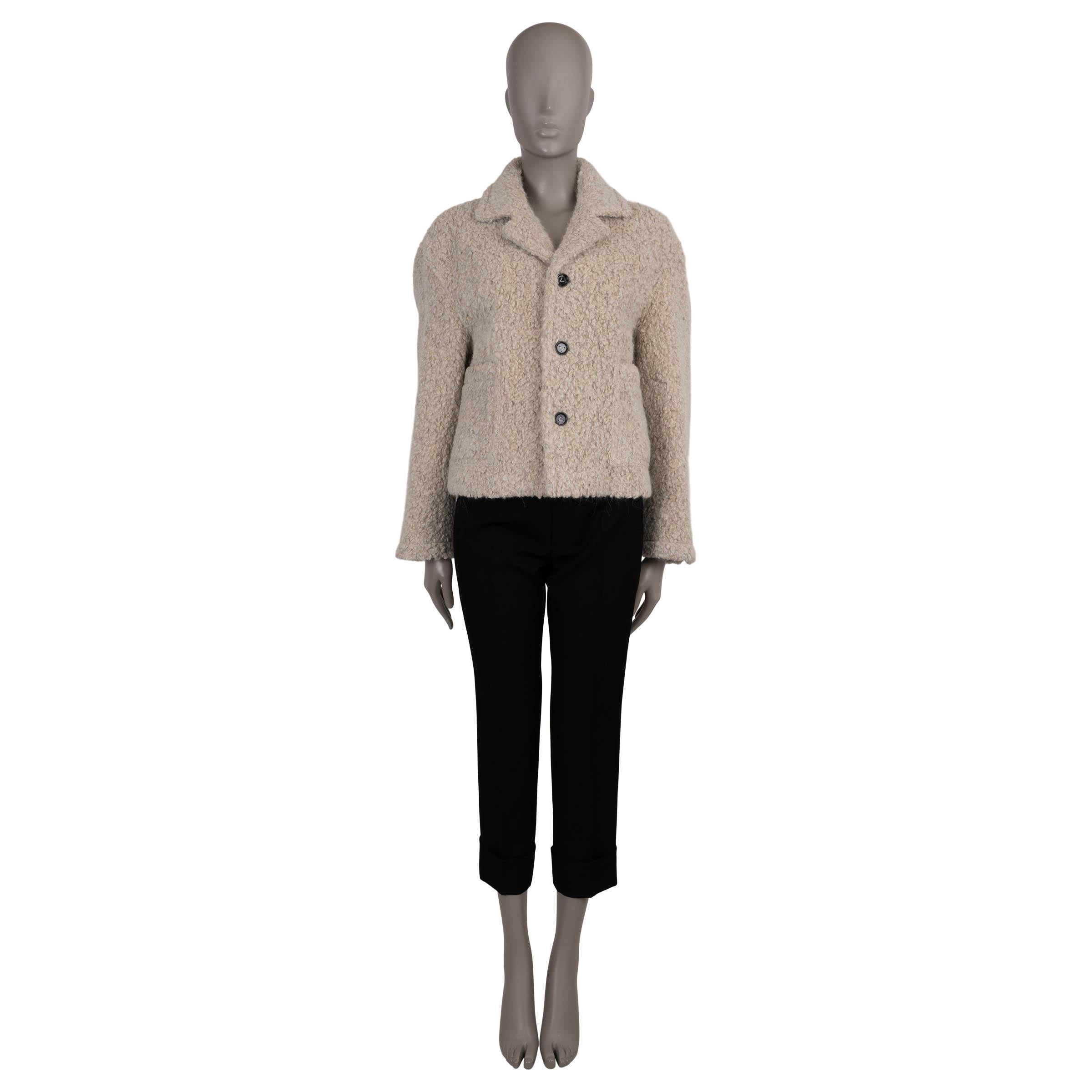 BOTTEGA VENETA Dark Bone alpaca 2023 TEDDY Veste 38 XS Excellent état - En vente à Zürich, CH