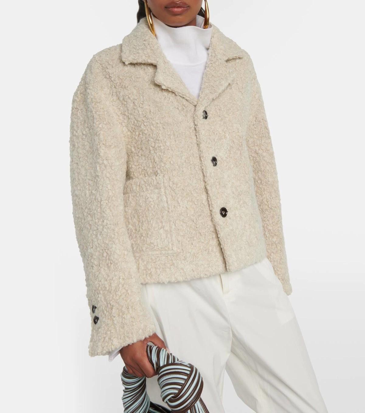 BOTTEGA VENETA Dark Bone alpaca 2023 TEDDY Veste 38 XS en vente 3