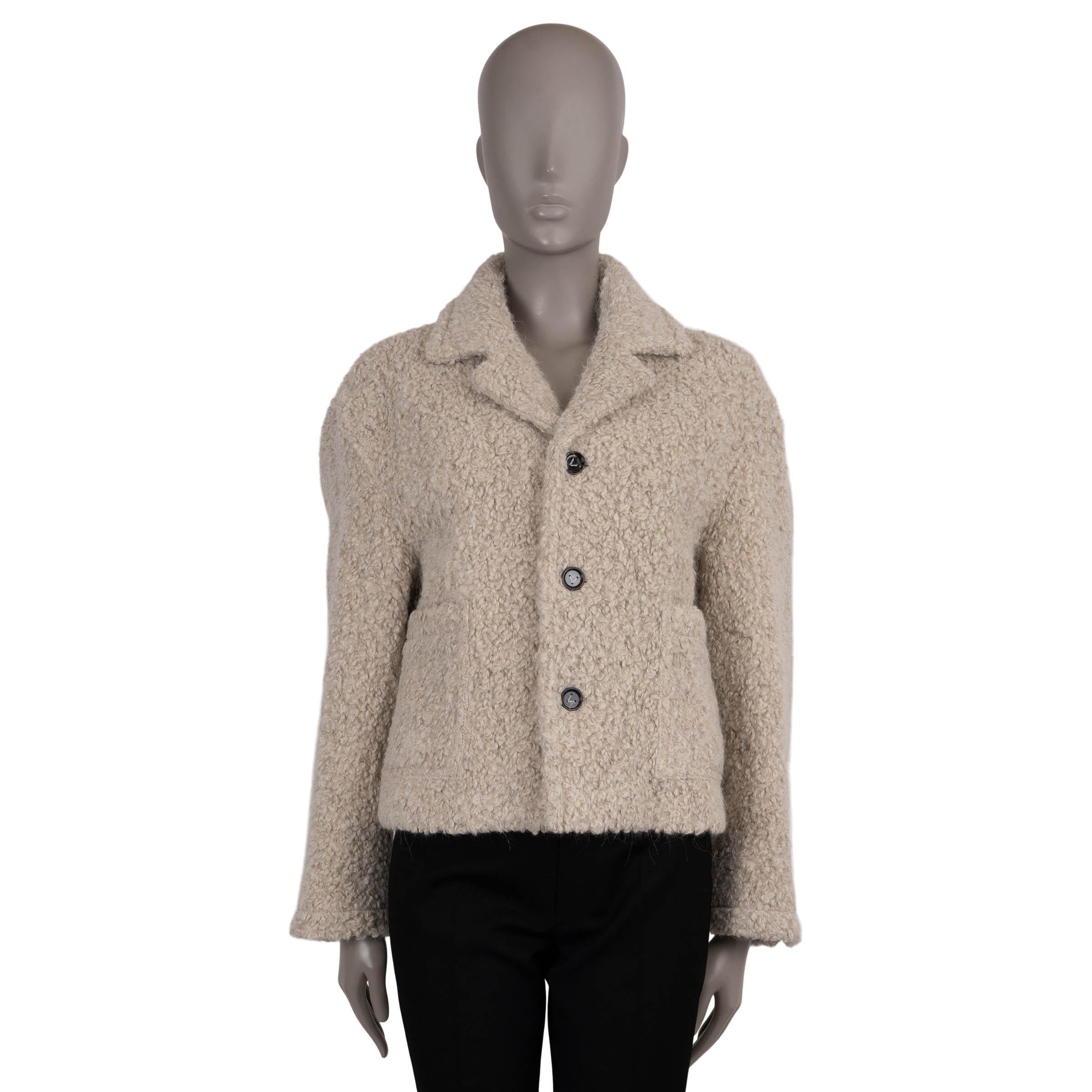 BOTTEGA VENETA Dark Bone alpaca 2023 TEDDY Veste 38 XS en vente