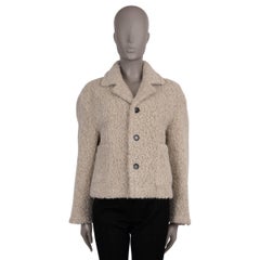 BOTTEGA VENETA Dunkles Knochen-Alpaka 2023 TEDDY Jacke 38 XS