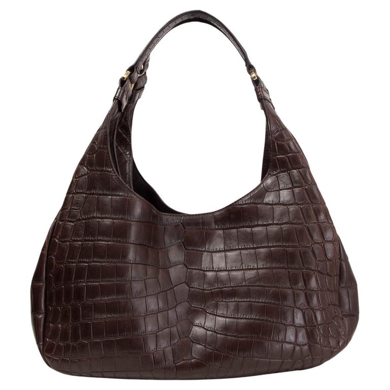 Dark brown crocodile handbag I Emerging designer I COVETI