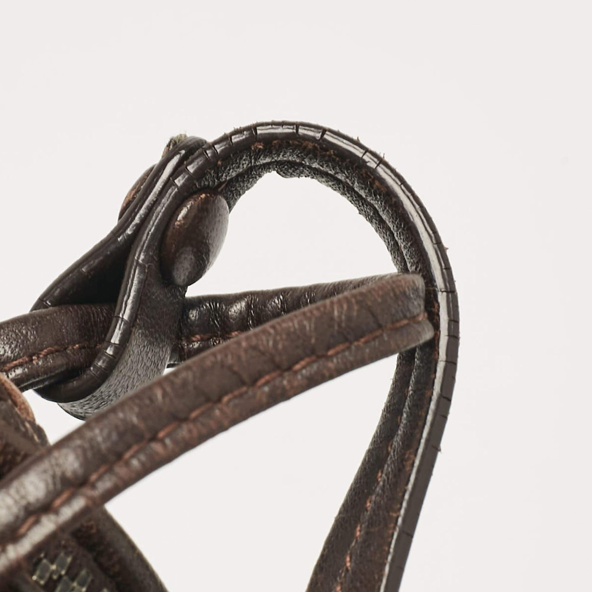 Bottega Veneta - Sac à bandoulière en cuir Nodini Intrecciato - Marron foncé en vente 1