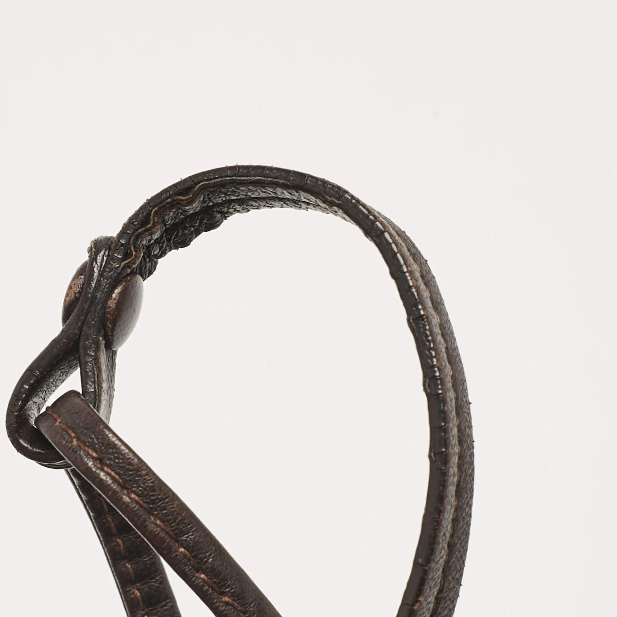 Bottega Veneta - Sac à bandoulière en cuir Nodini Intrecciato - Marron foncé en vente 3