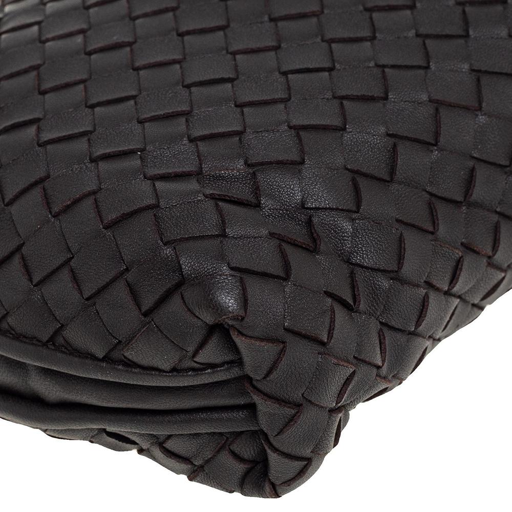 Bottega Veneta Dunkelbraun Intrecciato Leder Nodini Crossbody Tasche 6
