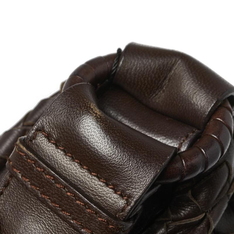 Bottega Veneta Dunkelbraun Intrecciato Leder Pyramide Umhängetasche 6