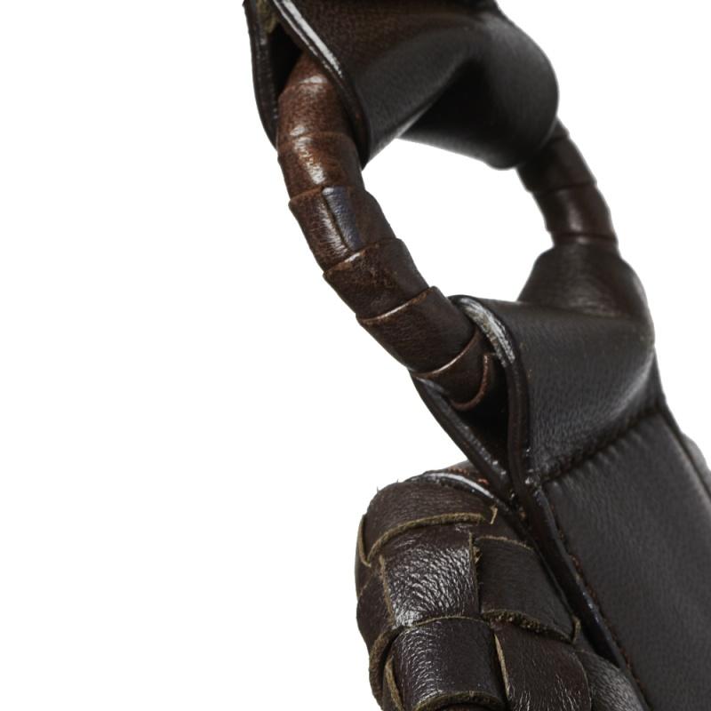 Bottega Veneta Dunkelbraun Intrecciato Leder Pyramide Umhängetasche 7