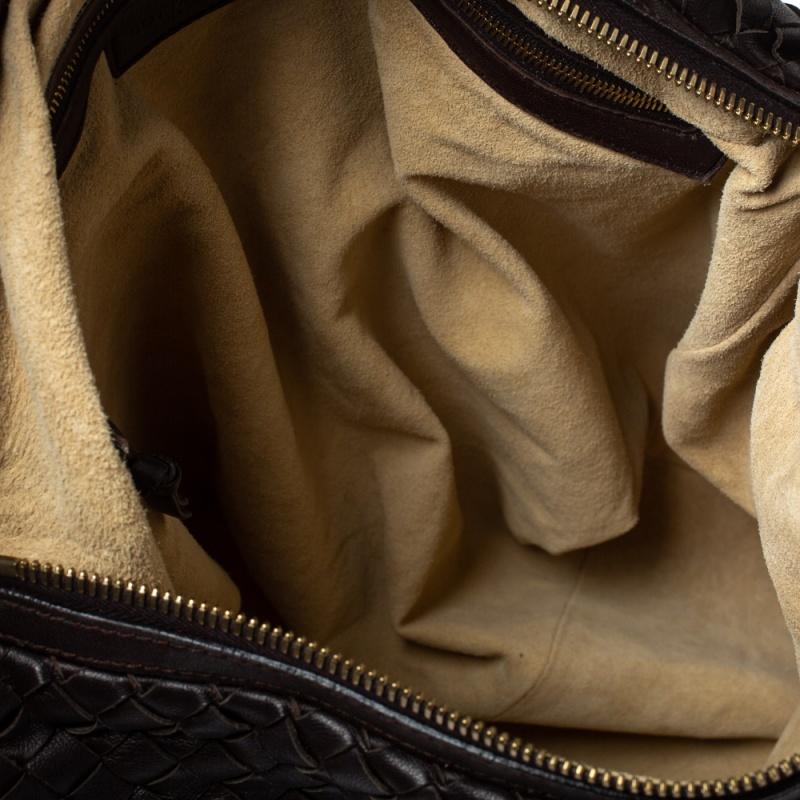 Bottega Veneta Dunkelbraun Intrecciato Leder Pyramide Umhängetasche 1