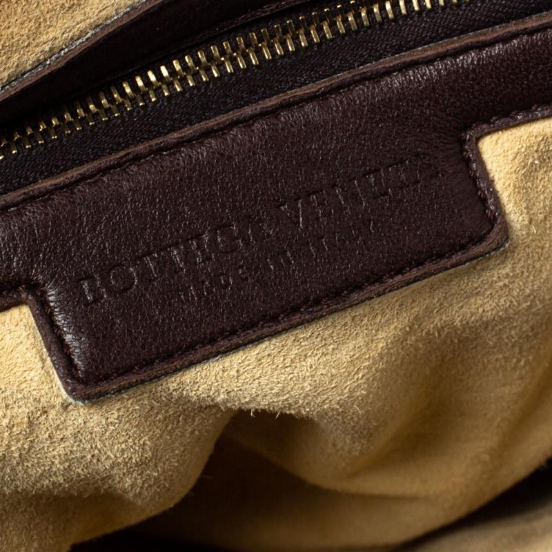 Bottega Veneta Dunkelbraun Intrecciato Leder Pyramide Umhängetasche 2