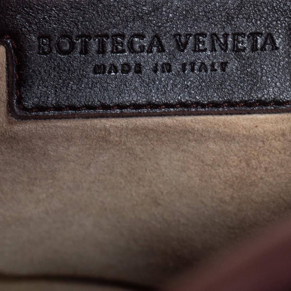 Bottega Veneta Dark Brown Intrecciato Leather Small Veneta Hobo 3