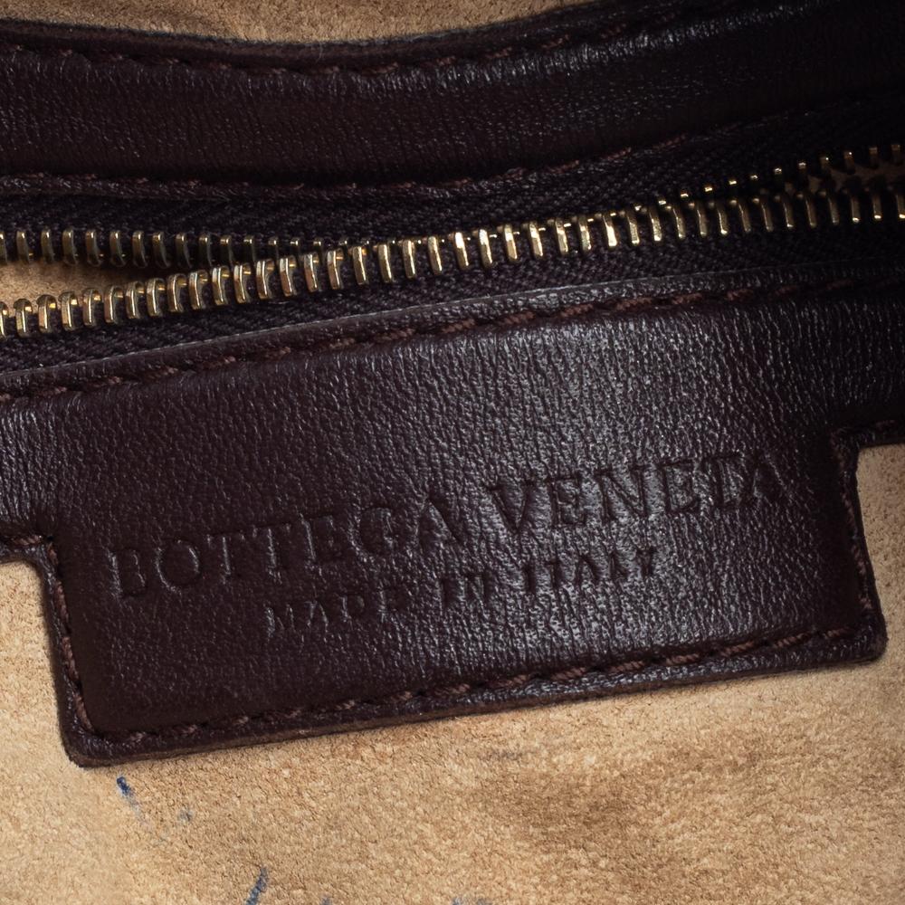 Bottega Veneta Dark Brown Intrecciato Leather Small Veneta Hobo 1