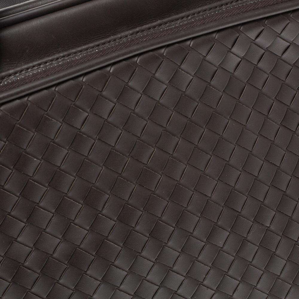 Bottega Veneta Dark Brown Intrecciato Leather VN Carry On Briefcase 5