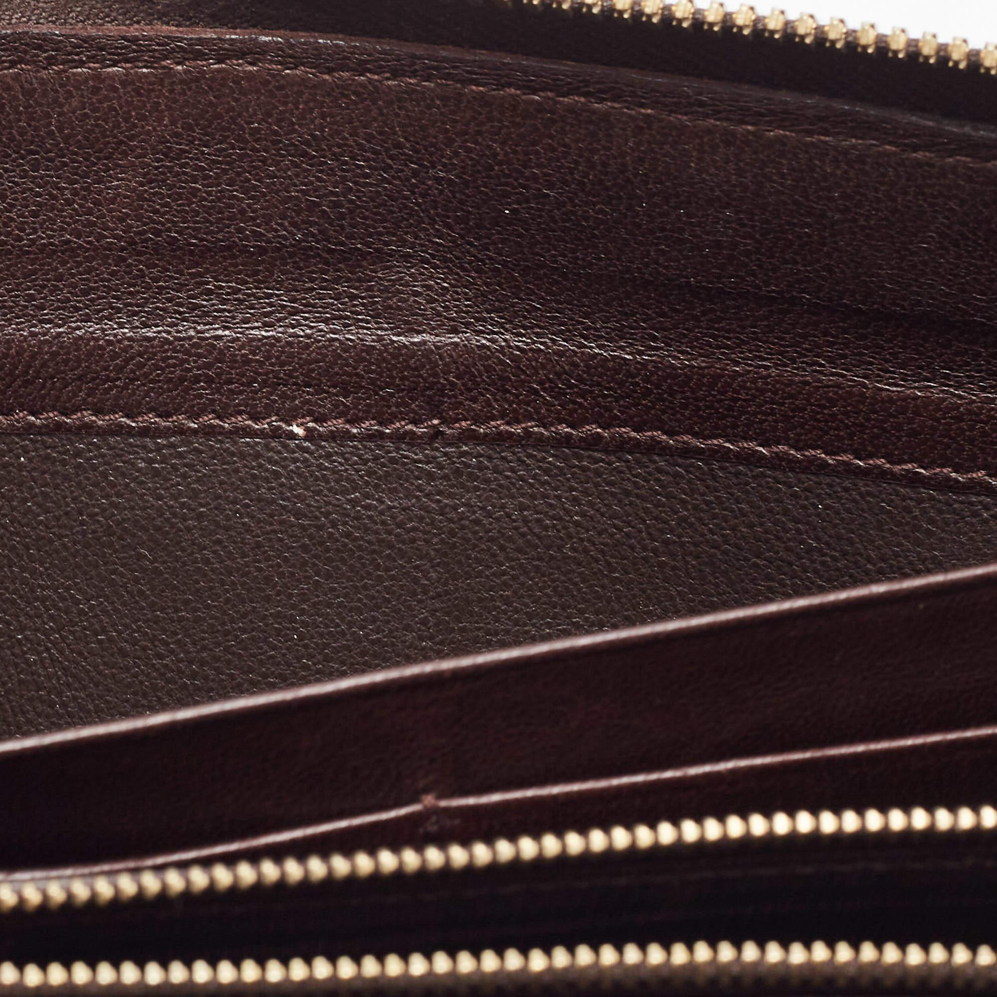 Bottega Veneta Dark Brown Intrecciato Leather Zip Around Wallet 5