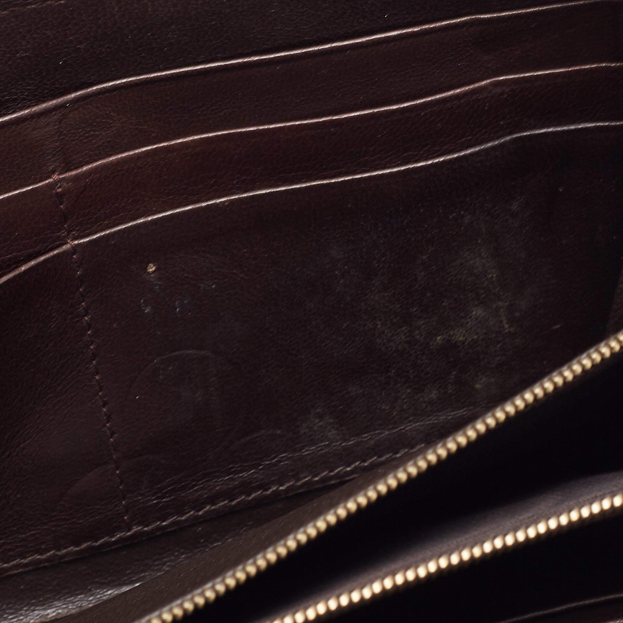 Bottega Veneta Dark Brown Intrecciato Leather Zip Around Wallet 7