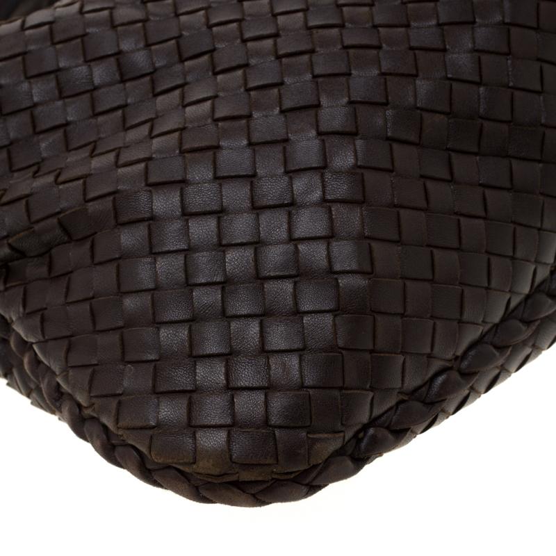 Bottega Veneta Dark Brown Intrecciato Nappa Leather Medium Veneta Hobo 6