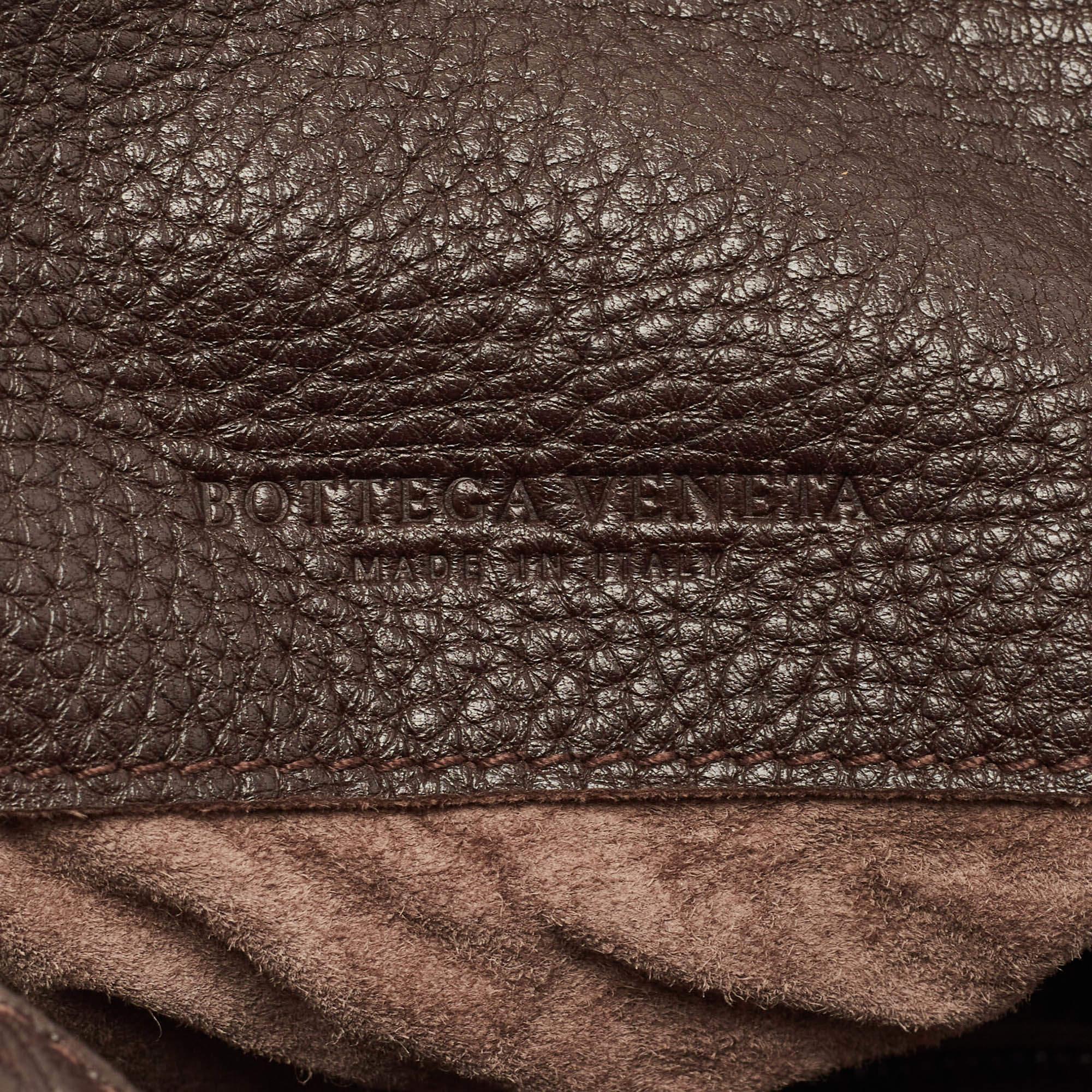 Bottega Veneta Dark Brown Intrecciato Trim Leather Expandable Tote 5