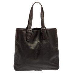 Bottega Veneta Dunkelbraun Intrecciato Trim Leder Expandable Tote