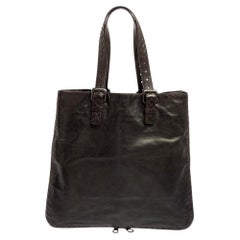 Bottega Veneta Dunkelbraun Intrecciato Trim Leder Expandable Tote