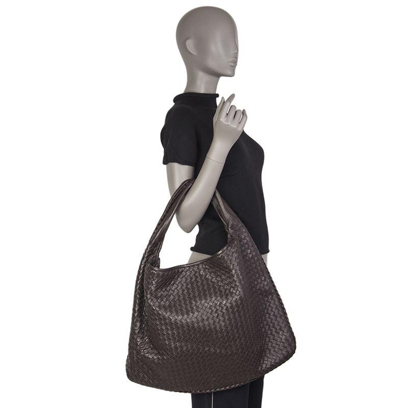 BOTTEGA VENETA dark brown INTRECCIATO VENETA LARGE Hobo Shoulder Bag 2