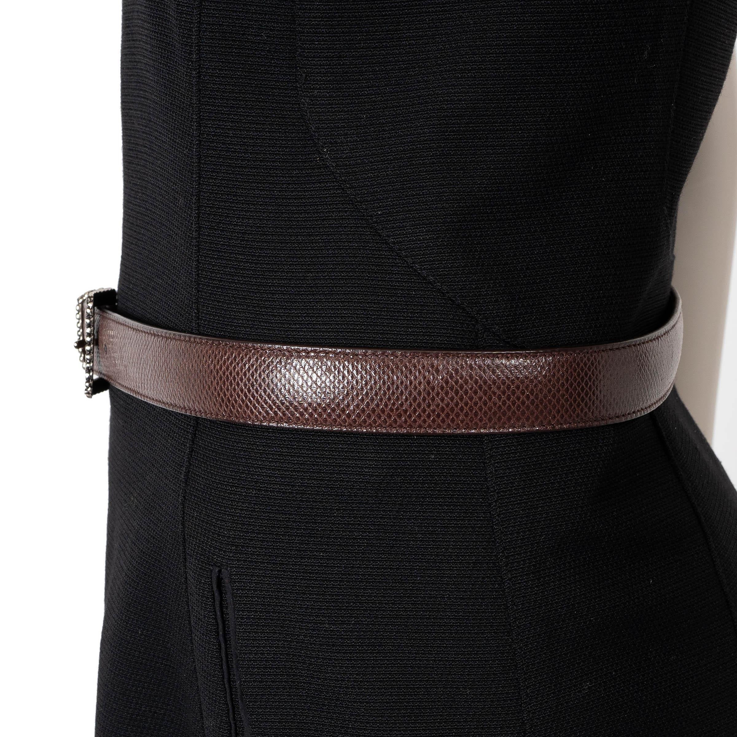 Nero BOTTEGA VENETA Cintura KARUNG 2009 in pelle marrone scuro 85 34 in vendita