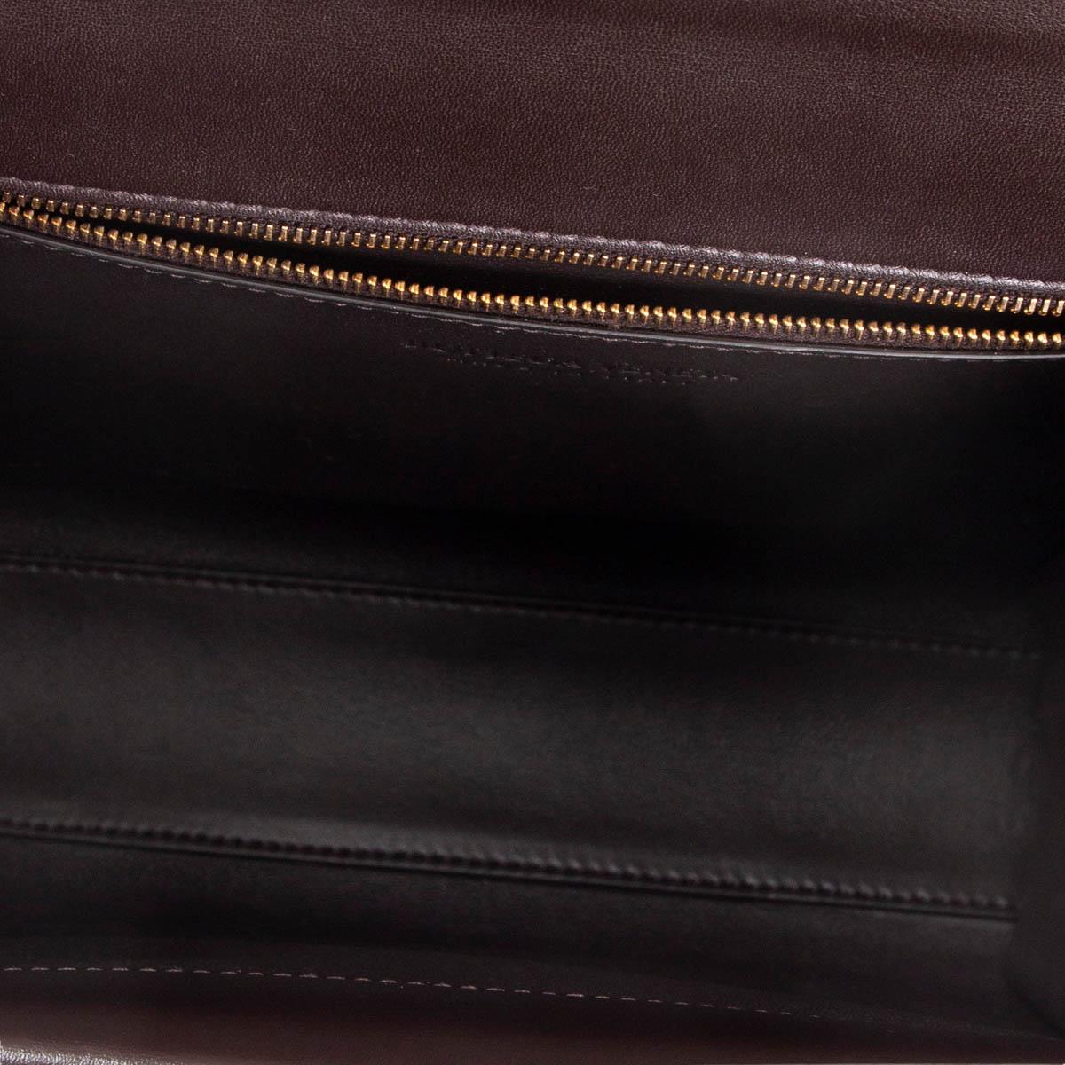 Black BOTTEGA VENETA dark brown leather 2021 FONDANT THE CLIP Shoulder Bag