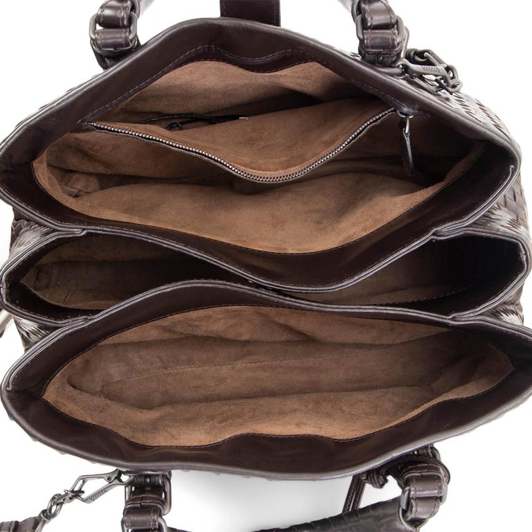 Bottega Veneta Espresso Intrecciato Nappa Small Shoulder Bag in Brown