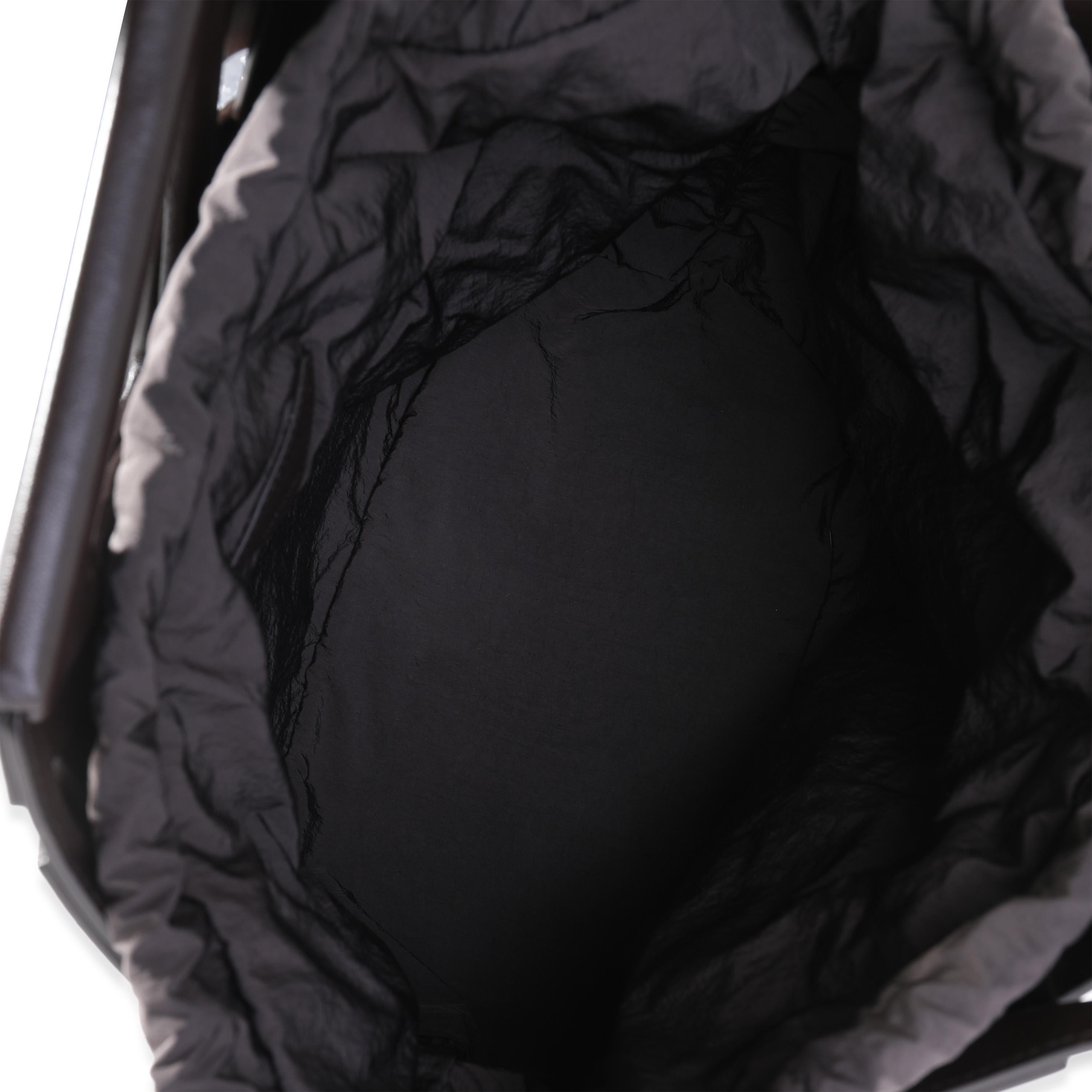 dark brown tote bag