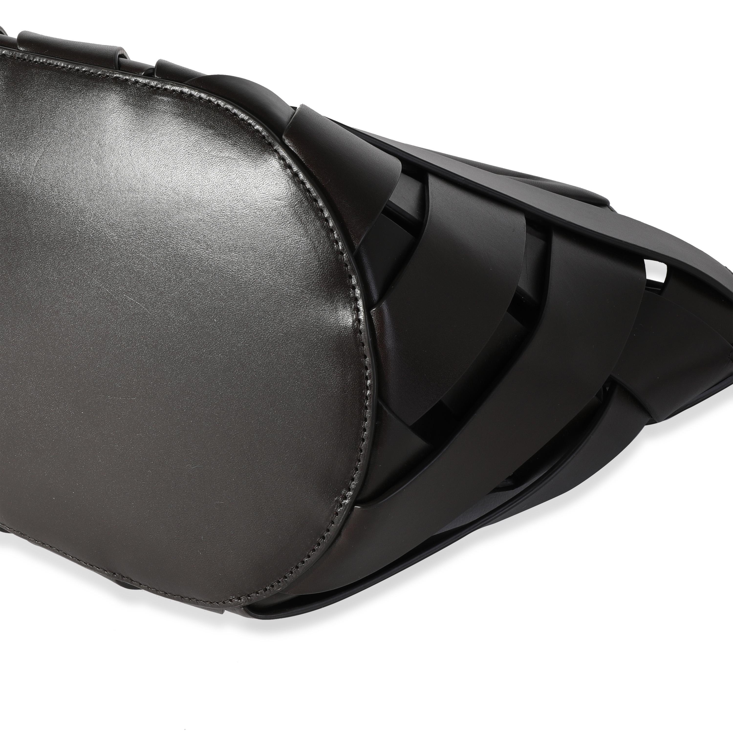 Black Bottega Veneta Dark Brown Leather V Woven Drawstring Tote Bag For Sale