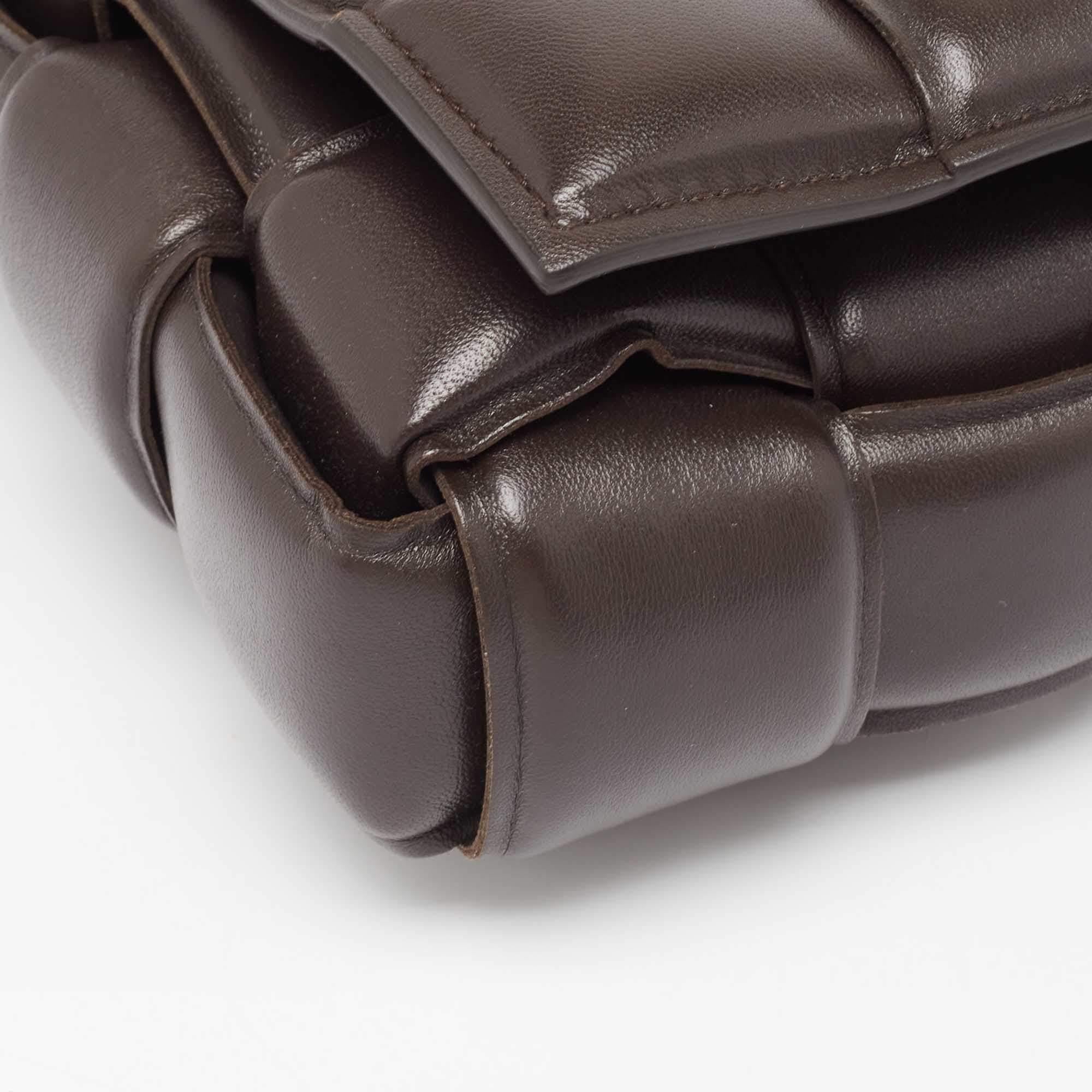 Bottega Veneta Dark Brown Padded Leather Cassette Shoulder Bag 8