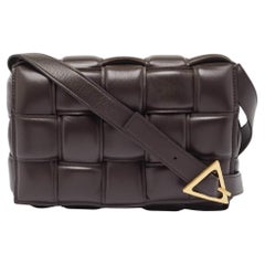 Bottega Veneta Dark Brown Padded Leather Cassette Shoulder Bag