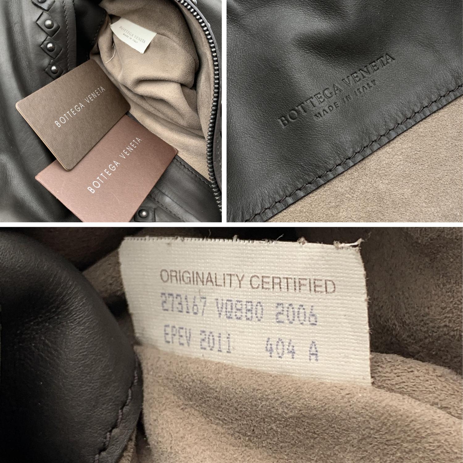 Women's Bottega Veneta Dark Brown Soft Leather Studded Julie Tote Bag