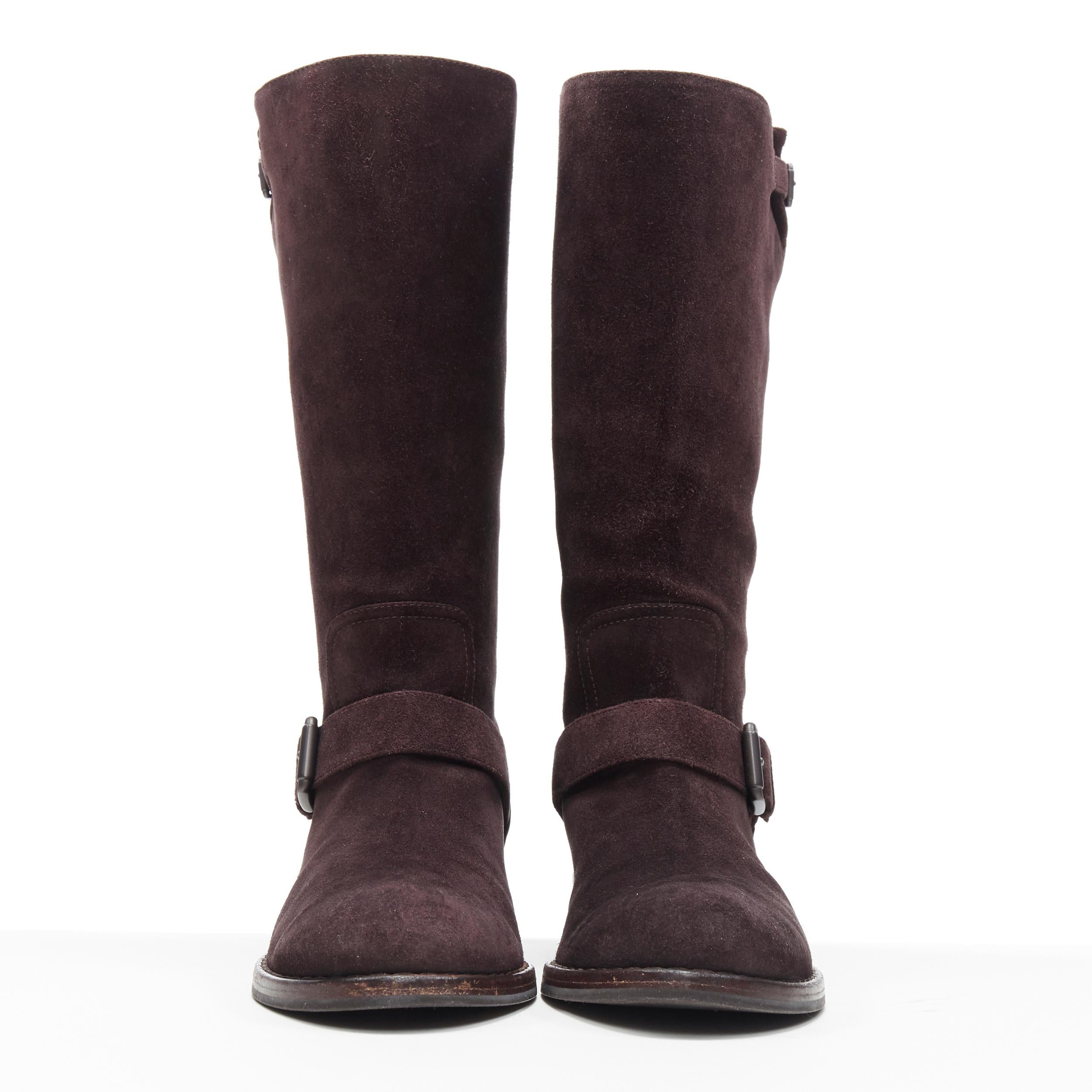 dark brown suede tall boots