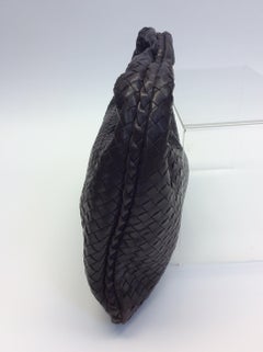 Bottega Veneta Dark Brown Woven Leather Shoulder Bag