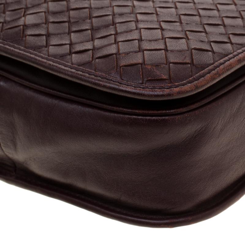 Bottega Veneta Dark Burgundy Intrecciato Leather Crossbody Bag 5