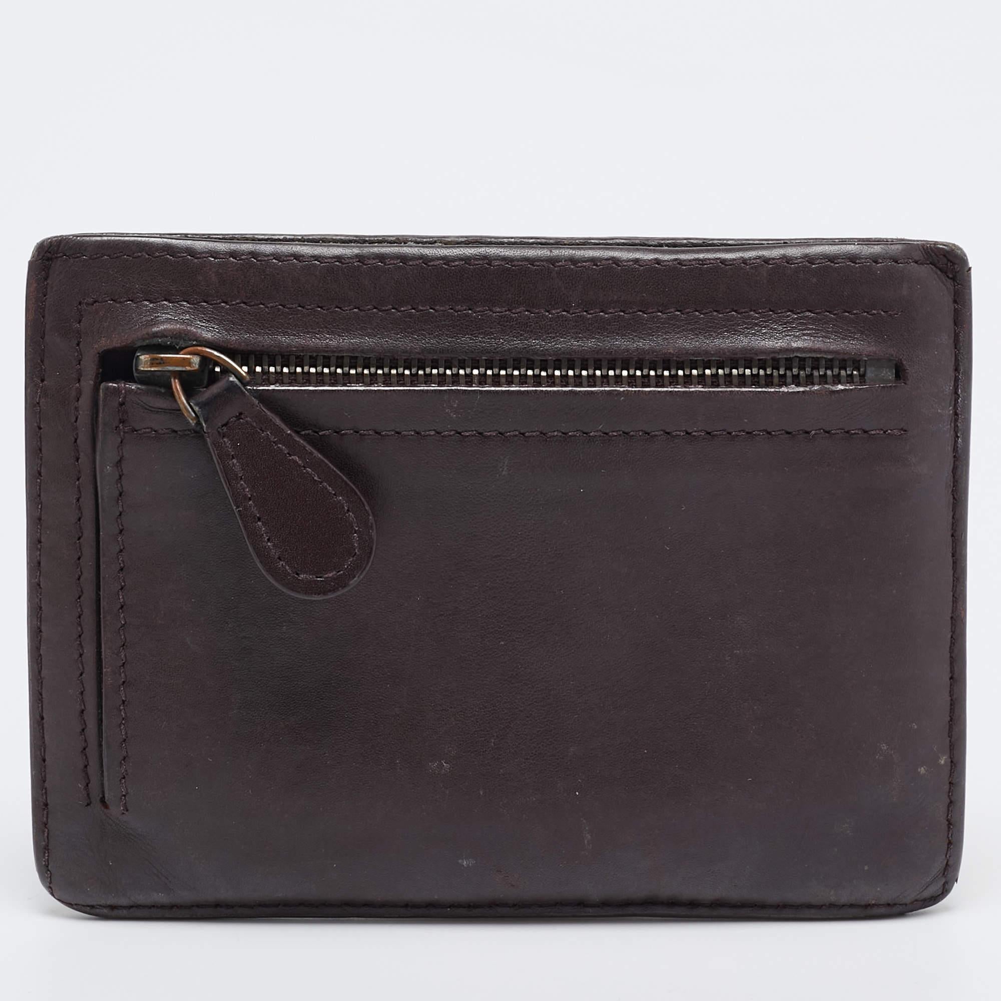 Donna Bottega Veneta Portacarte con zip in pelle Intrecciato Borgogna Scuro in vendita