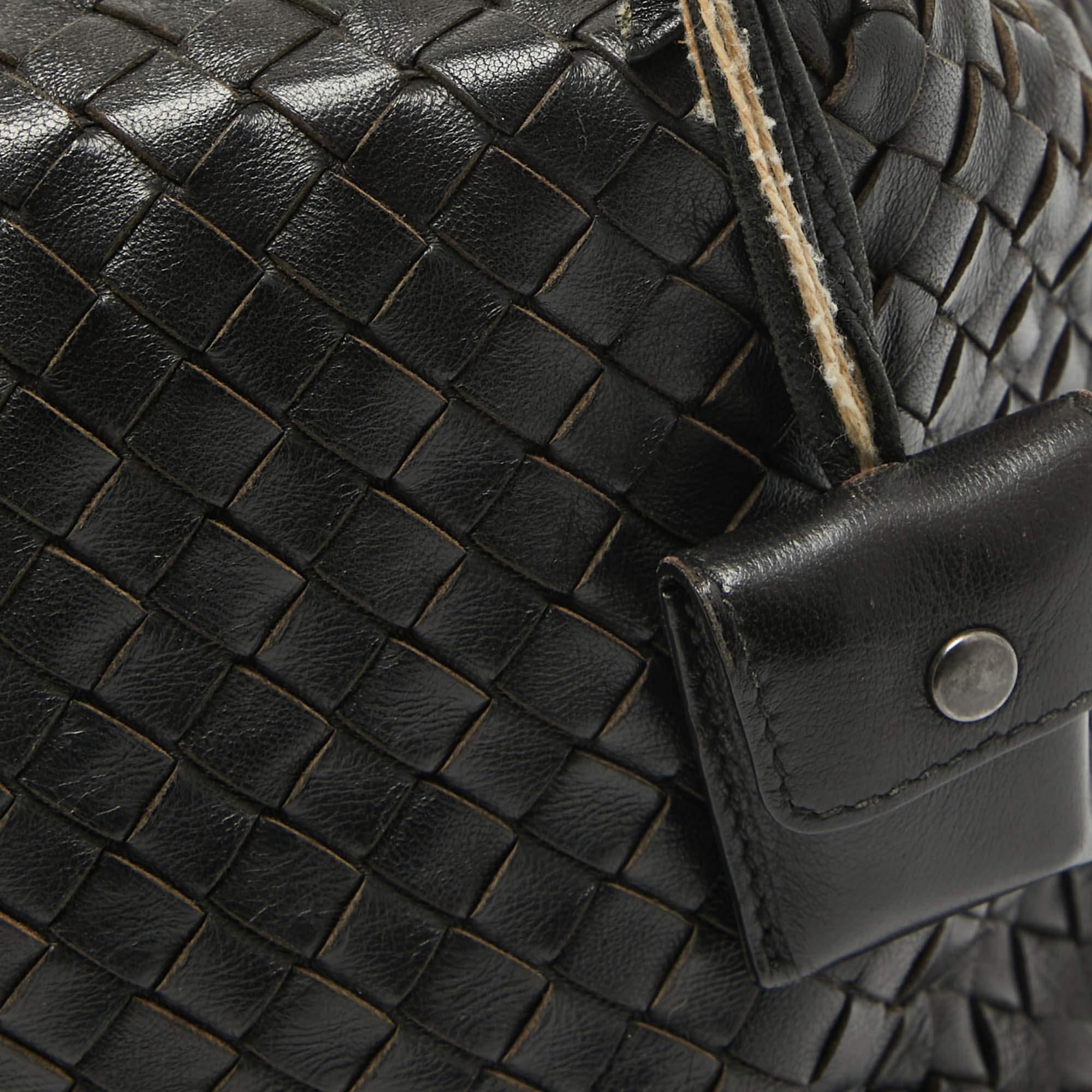 Bottega Veneta Dark Choco Brown Intrecciato Leather Cube Shoulder Bag 1