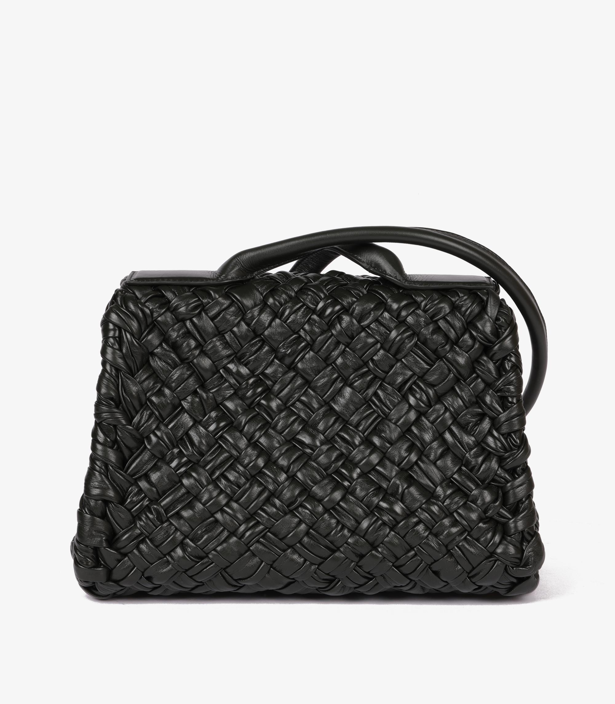 Bottega Veneta Cuir de veau Intrecciato vert foncé Medium Desiree Unisexe en vente