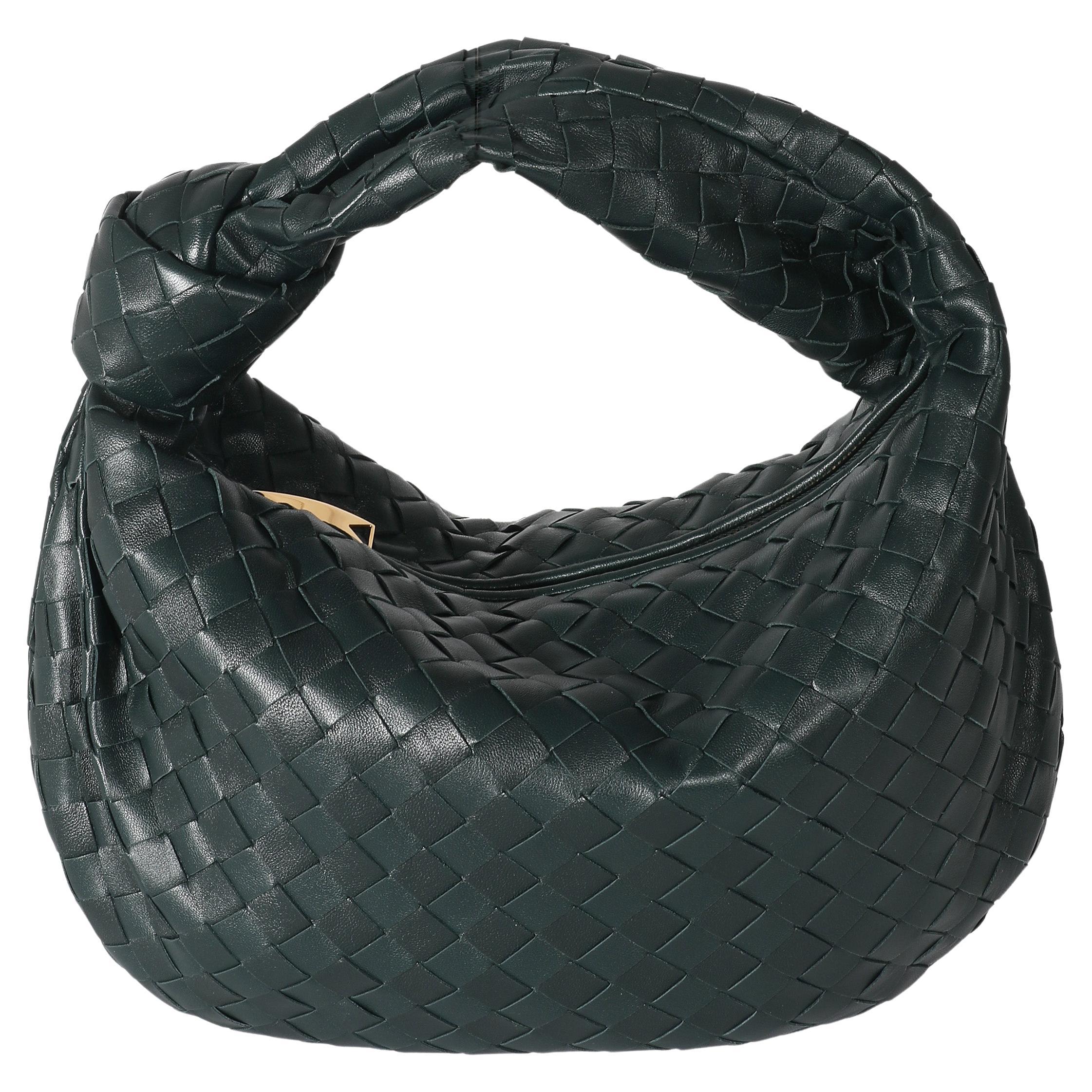 Bottega Veneta Teen Jodie Metallic Intrecciato Top-Handle Bag