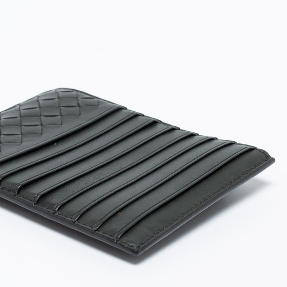 Bottega Veneta Dark Green Intrecciato Leather Card Holder 5