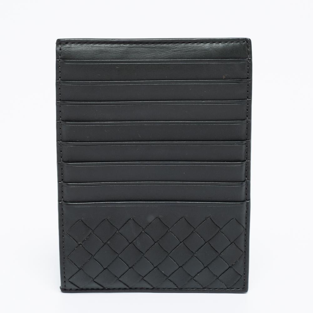 Bottega Veneta Dark Green Intrecciato Leather Card Holder 6